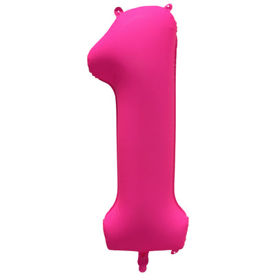 Foil Balloon Number 1 Neon Pink 86cm R-10023-PKG