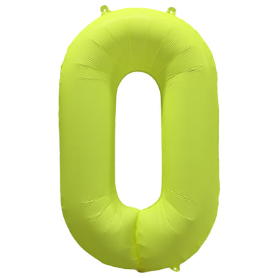 Balon Folie Cifra 0 Galben Neon 86cm R-10035-PKG