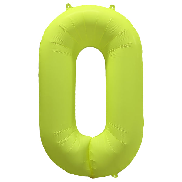 Balon Folie Cifra 0 Galben Neon 86cm R-10035-PKG