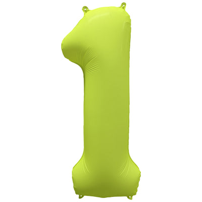 Foil Balloon Number 1 Neon Yellow 86cm R-10036-PKG