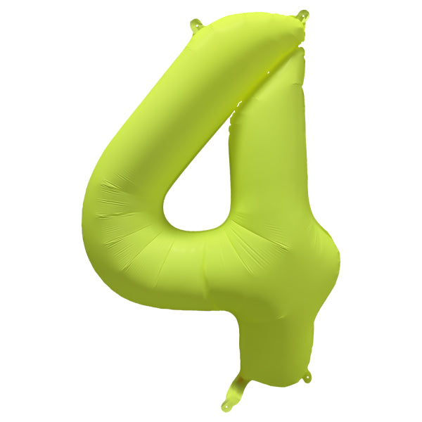 Balon Folie Cifra 4 Galben Neon 86cm R-10039-PKG