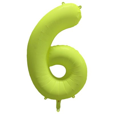 Balon Folie Cifra 6 Galben Neon 86cm R-10041-PKG