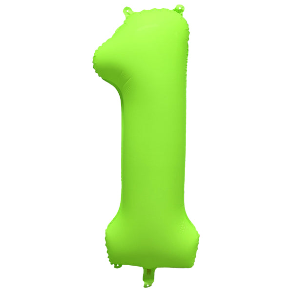 Foil Balloon Number 1 Neon Green 86cm R-10049-PKG