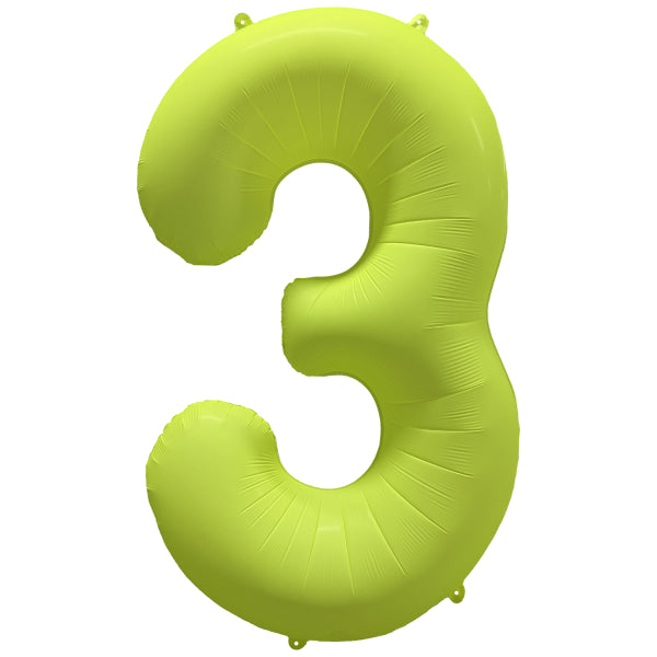 Balon Folie Cifra 3 Galben Neon 86cm R-10038-PKG