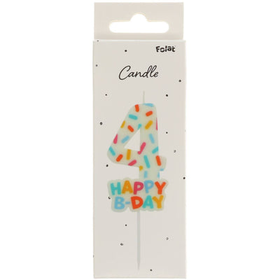 Lumanare Tort Cifra 4 Cozy Sprinkles 7cm