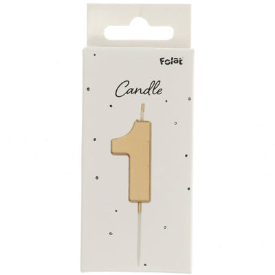 Number 1 Cake Candle Gold 5cm