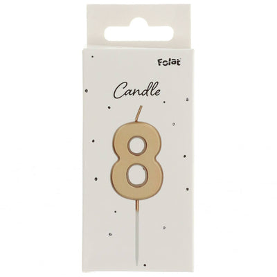 Gold Number 8 Birthday Candle 5cm