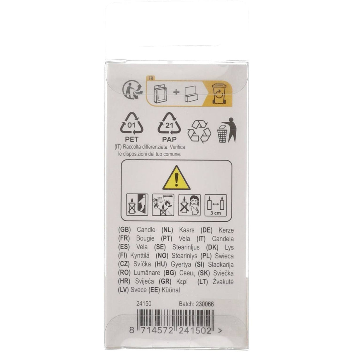 Lumanare Tort Cifra 0 Contur Auriu 9cm