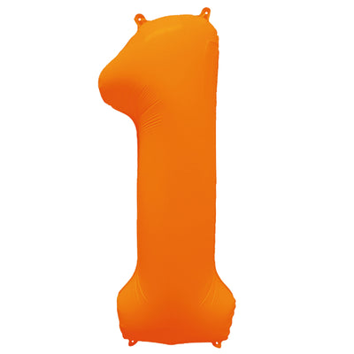 Foil Balloon Number 1 Neon Orange 86cm R-10007-PKG