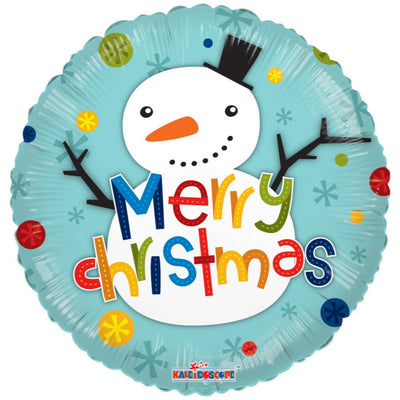 Foil Balloon Snowman Merry Christmas 45cm
