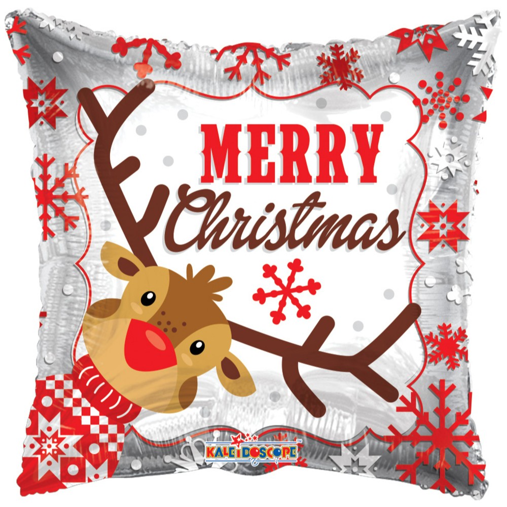 Balon Folie Patrat Reindeer Merry Christmas 45cm