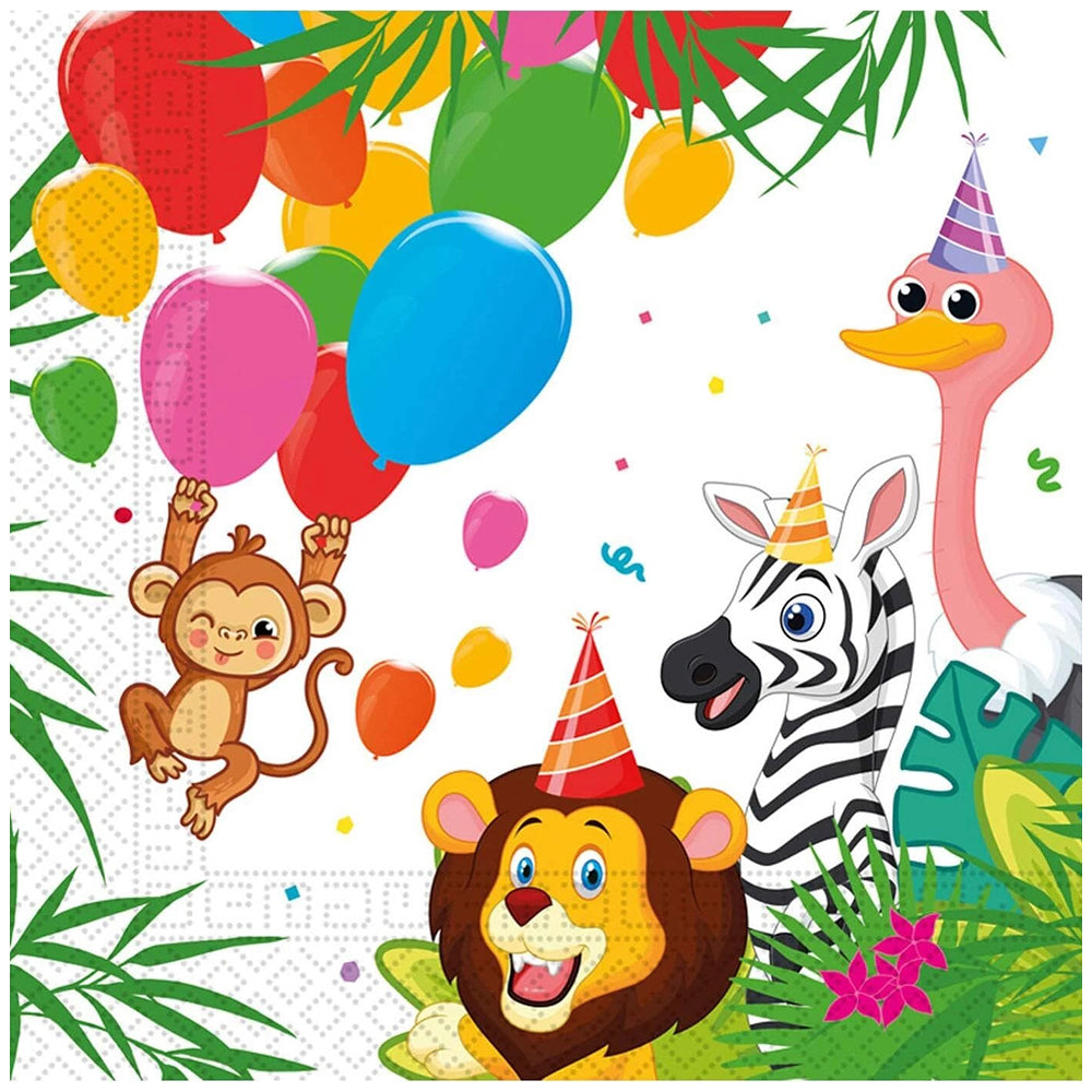 Set 20 Paper Napkins 30x30cm Jungle