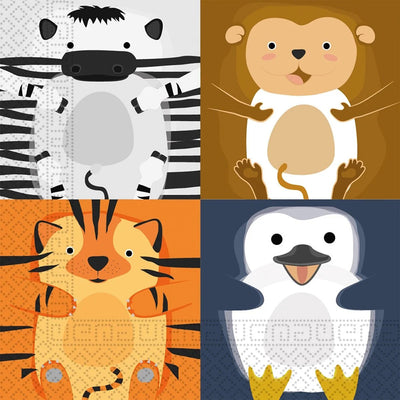 Set 20 Servetele Hartie 30x30cm Animalute Zoo