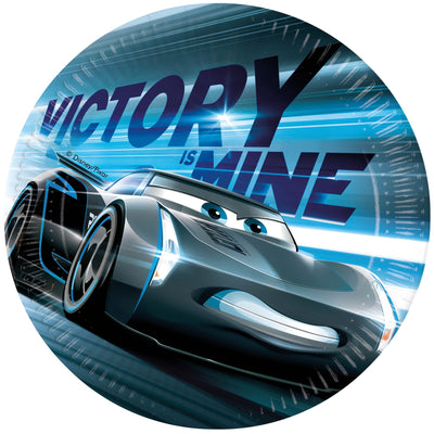 Set of 8 Party Plates 23cm Cars Victory is Mine