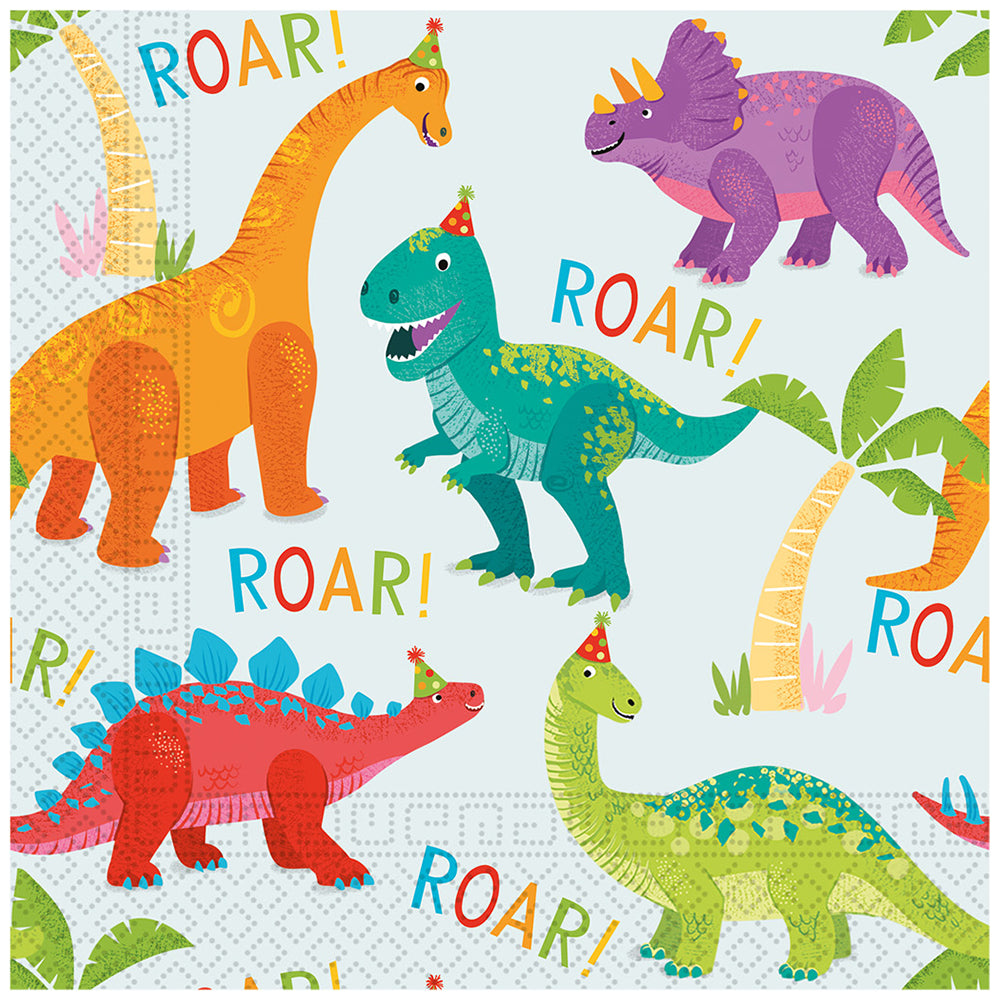 Set 20 Paper Napkins 30x30cm Dino