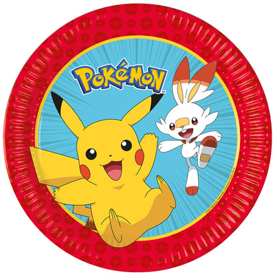 Set of 8 Pokemon Party Plates 23cm