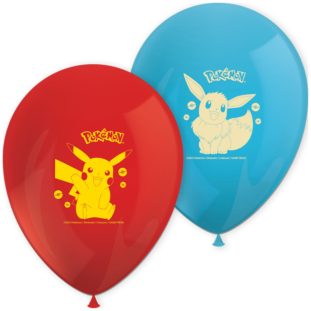 Set of 8 Latex Balloons 28cm Pokemon