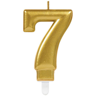Cake Candle Number 7 Gold 9.3 cm AMS 9901779