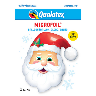 Foil Balloon Santa Claus Head Figurine 81cm 20566 QUALATEX