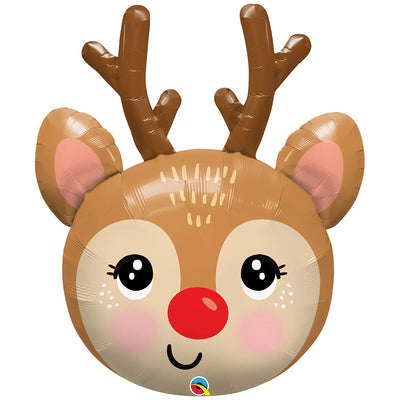 Foil Balloon Figurine Reindeer Head 89cm 14976 QUALATEX