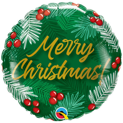 Foil Balloon Merry Christmas Mistletoe 45cm 89853 QUALATEX