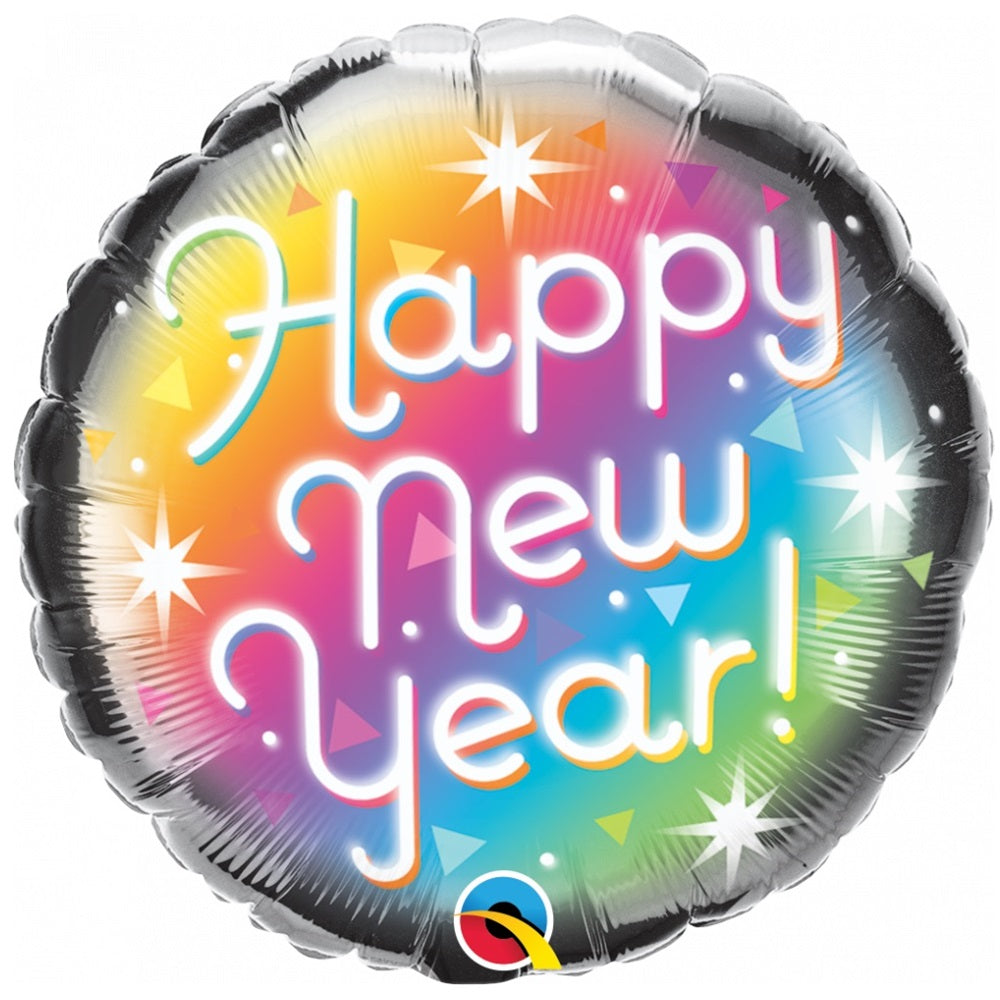 Foil Balloon New Year Rainbow 45cm 89882 QUALATEX