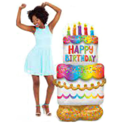 AirLoonz Birthday Cake Foil Balloon 68x134cm 4244911