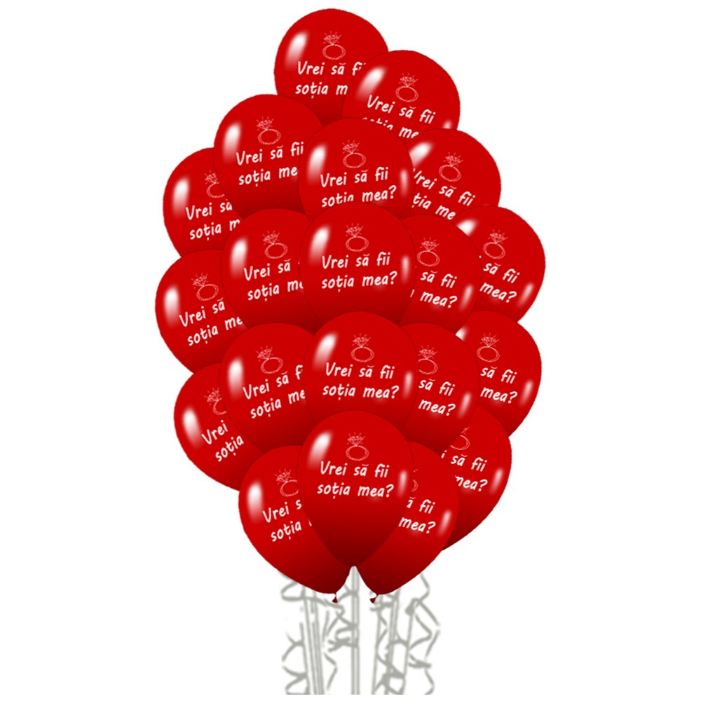 Set of 20 Red Latex Balloons 26cm Customization Will you marry me? G90.VREI