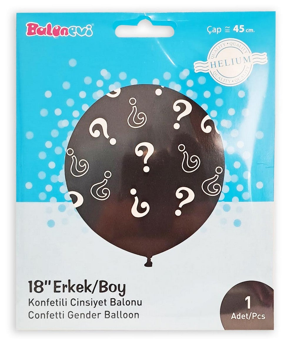 45cm Gender Reveal Print Allover Latex Balloon ? (Boy)