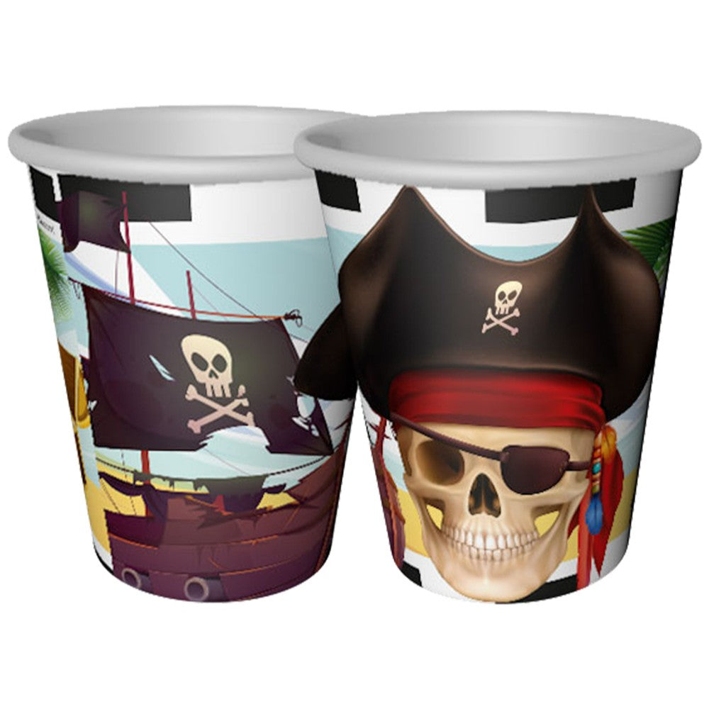 Set of 8 Pirate-Themed Party Cups