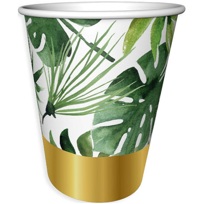 Set 6 Pahare Petrecere cu print Frunze Tropicale YP4900