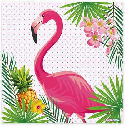 Set 16 Servetele Petrecere cu print Flamingo FL8825