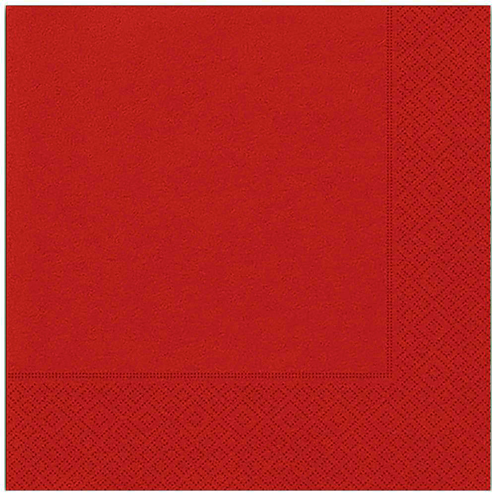 Set of 16 Red Party Napkins 33x33cm