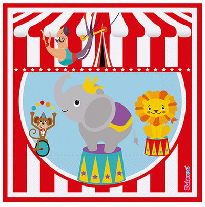 Set 16 Servetele petrecere cu print Circus