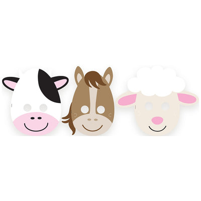 Set of 6 Farm Party Masks BalonEvi