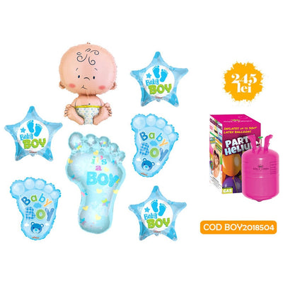 Newborn BOY Balloon Pack BOY2018504 (with small helium tank)