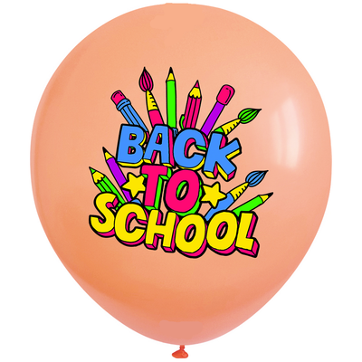 SET 12 Latex Balloons 33cm Assorted with Back to School print BLS202409