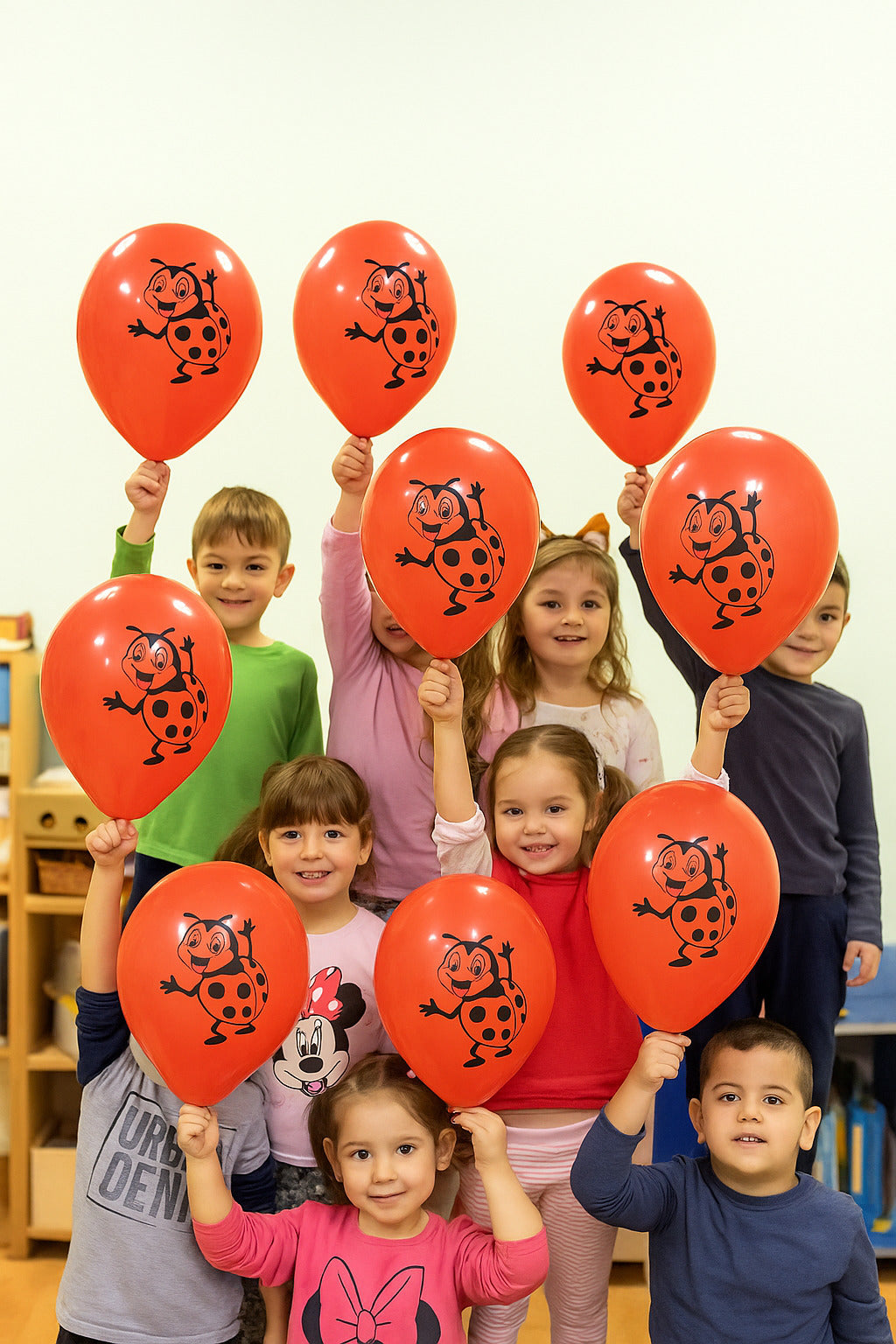 Set 30 Ladybug Print Latex Balloons 30cm