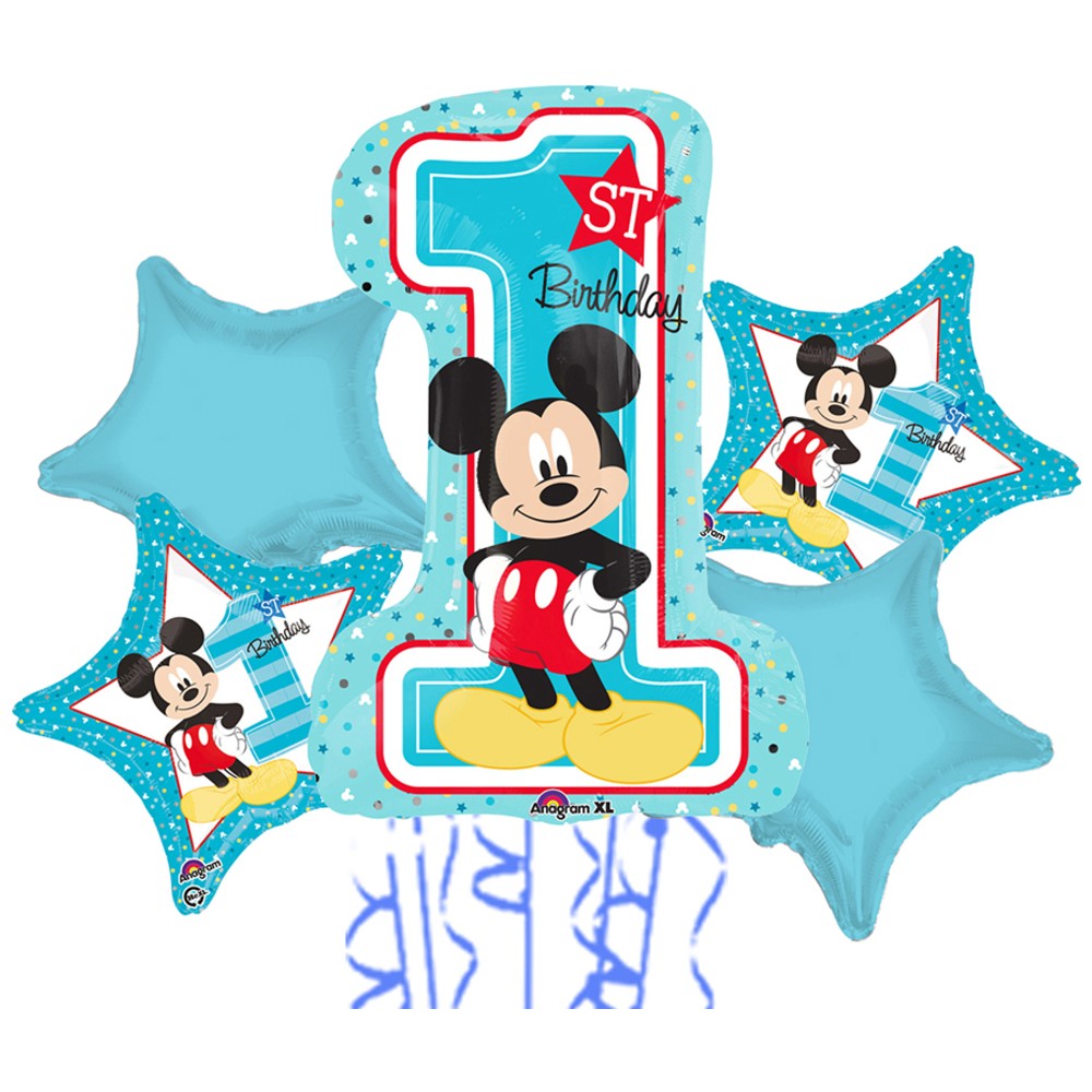 Bouquet of 5 Foil Balloons, Mickey Theme 2020213