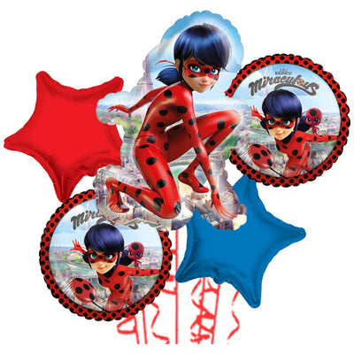 Foil Balloon Bouquet, 5 balloons, Miraculous Theme 2020225