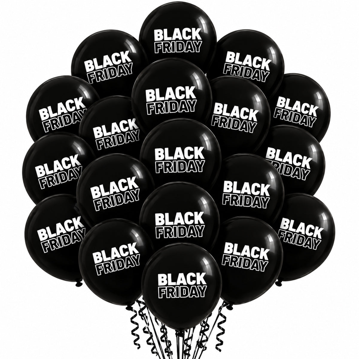 SET 50 Baloane negre 30cm print BLACK FRIDAY