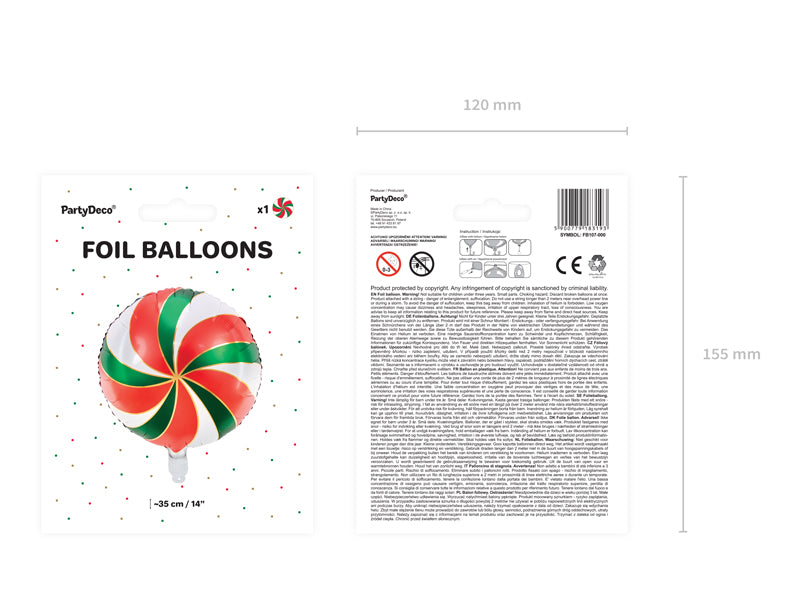 Balon Folie Acadea Christmas Mix 35cm