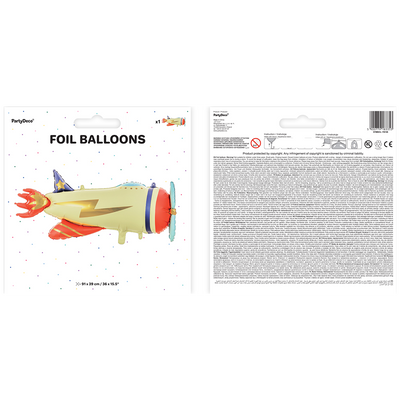 Foil Balloon Airplane Figurine 91x39cm