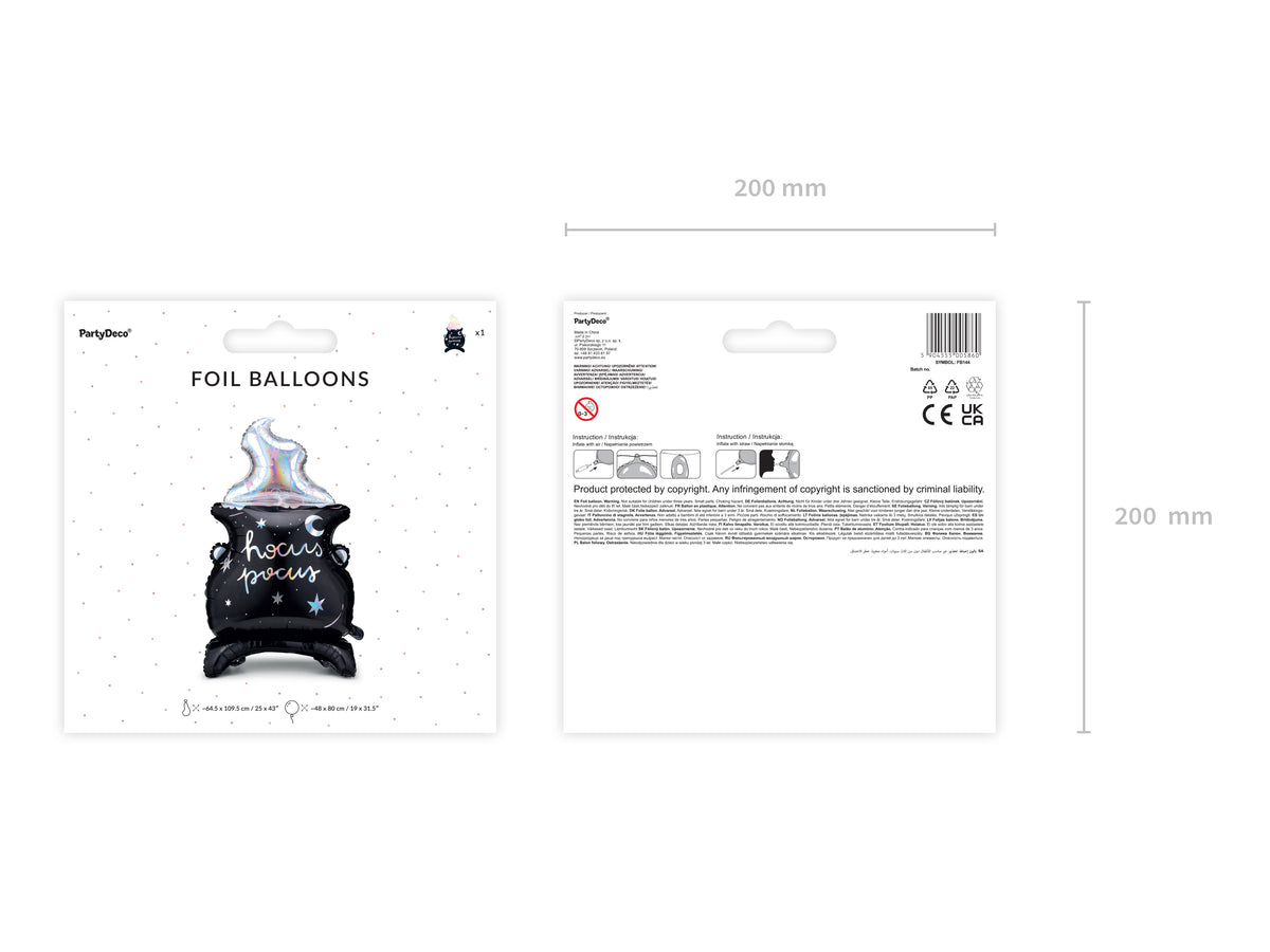 Foil Balloon Witch's Cauldron Figurine 64.5x109.5cm