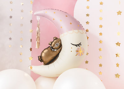 Balon Folie Semiluna cu ursulet somnoros 80x98cm Party Deco