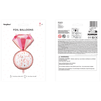 Foil Balloon Ring Figurine Pink 41x72cm