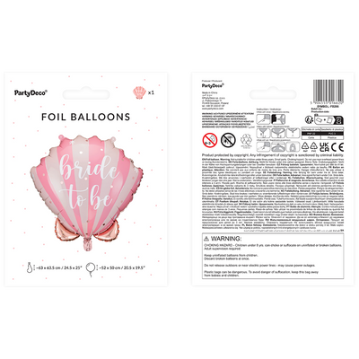 Foil Balloon Figurine Shell Bride To Be 52x50cm