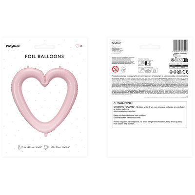 Light Pink Heart Frame Foil Balloon 86x83.5cm