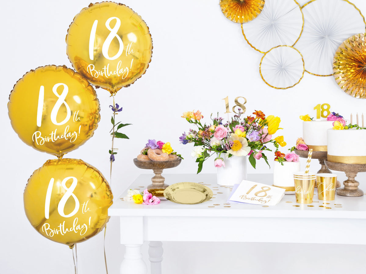 Gold Foil Balloon Happy 18th Birthday 43cm