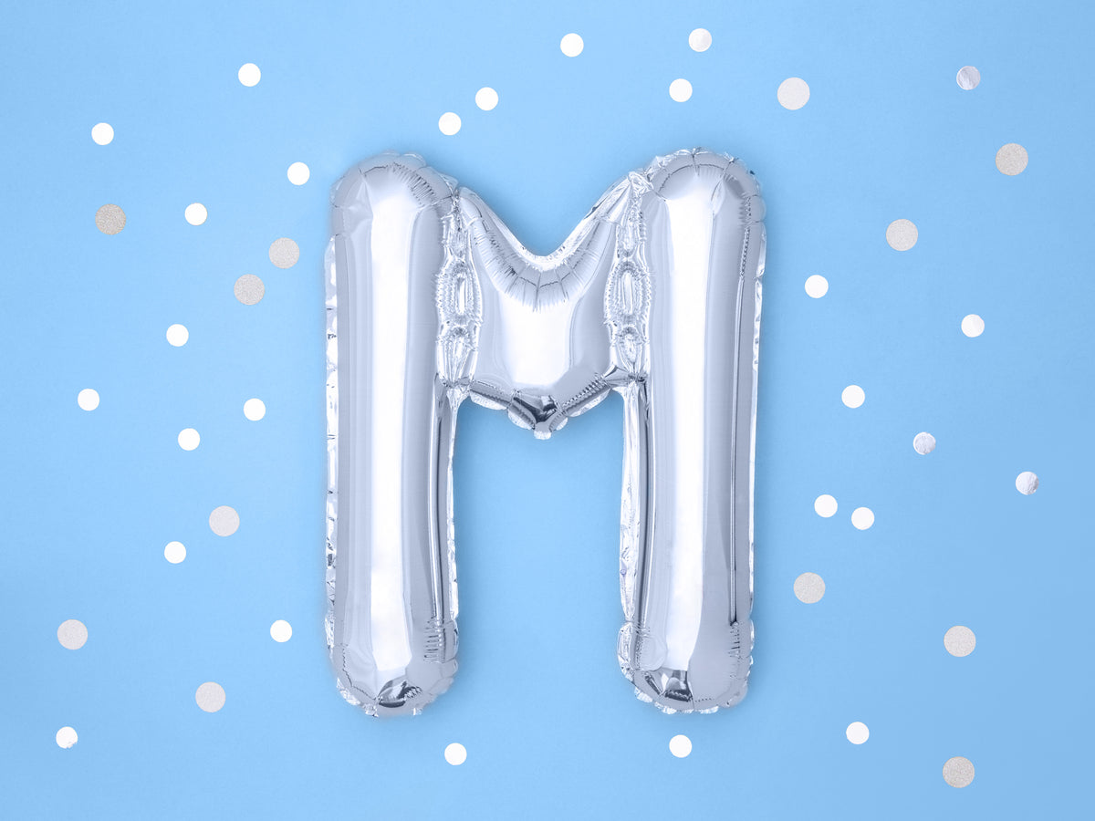 Balon Folie Litera M Argintiu 35cm FB2M-M-018